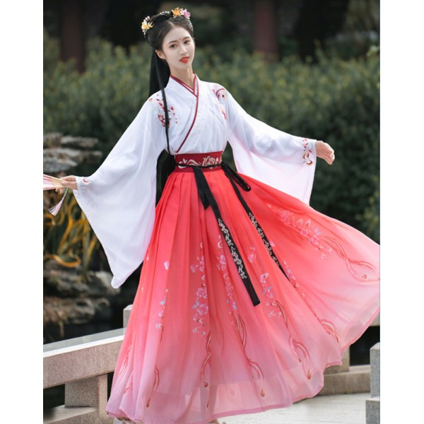 Women S Chinese Hanfu Chinese Traditional White With Pink Princess
