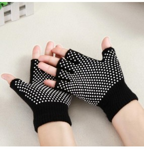 1 pair Yoga gloves half finger non-slip yoga fitness exercises sports gloves wear-resistant cotton open-toe yoga gloves