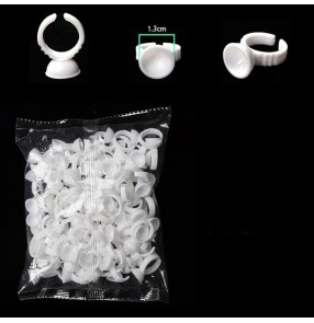 100PCS Beauty Eyelash extension Auxiliary gadget Eyelash glue ring cup tray Cosmetic tools Ring ring