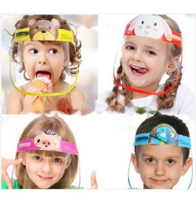 10PCS anti-spray saliva cartoon HD face shield for kids full face cover anti-direct splash both side anti-fog protective mask for girls and boys