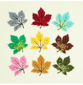 10pcs Wholesale Maple Leaf Embroidered Cloth patch Stickers Multicolor Combination Clothes Adhesive Patch Sticker Embroidery Sticker Custom