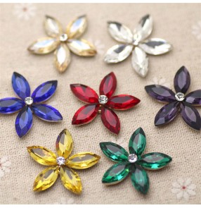 1PC Horse eye alloy flower Rhinestones gem DIY bridal clothing accessories shoe flower diy jewelry shoe material clothing accessories hand-sewn flower diamond ornament