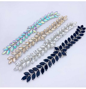 1pc Horse Eye Glass DIY Hand-sewn Rhinestones chain for wedding dress girdle Dance clothes appliques Bag shoes jewelry decorative accessories headress