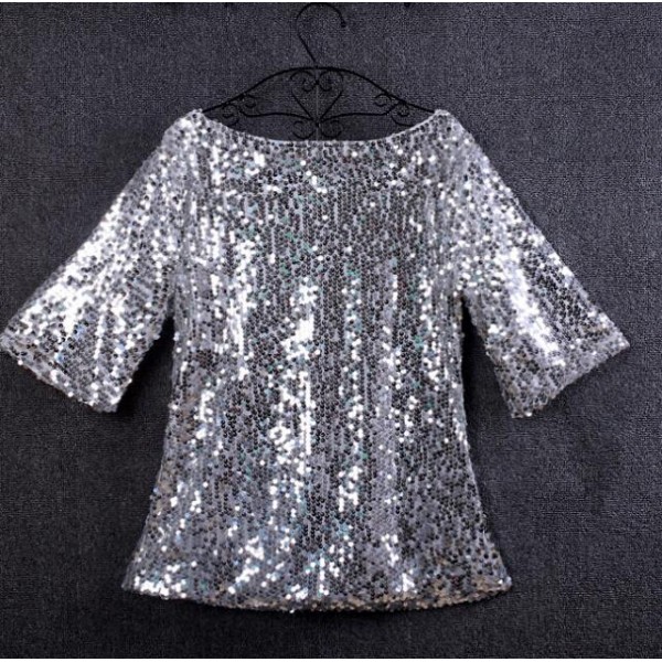silver sequin top plus size