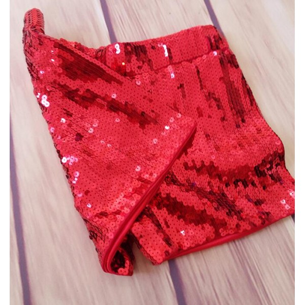 Noomelfish Girls Sparkly Sequin Shorts Elastic Waist Glitter