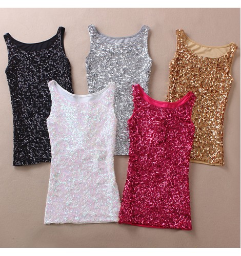 ladies pink sequin top