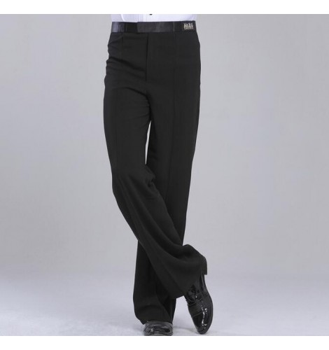 Latin Dance Pants : Black high quality side hip with ribbon competition ...