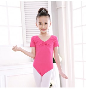 Black fuchsia hot pink blue light pink short sleeves girls baby children gymnastics competition exercises ballet tutu dance leotards 