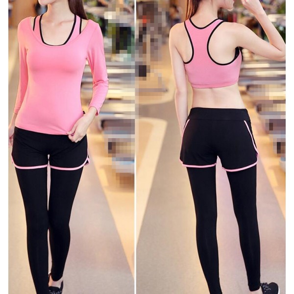 Black light pink orange fuchsia green 3in1 women's girls breathable running  jogging gymnastics yoga fitness clothing clothes costumes