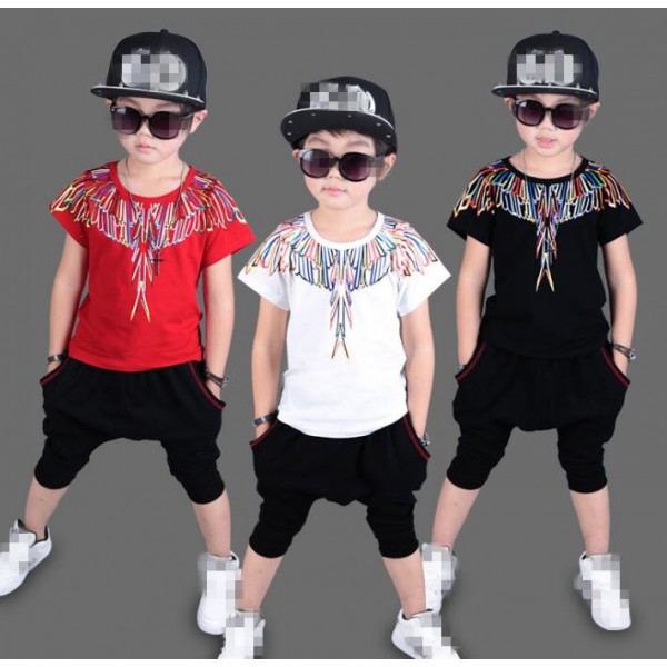 black and white and red outfits