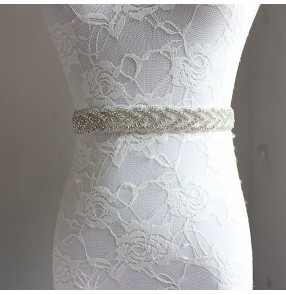 Dark green purple ivory silver white black women's wedding party evening bridals ribbon waist band sashes accessories