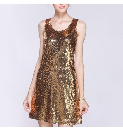 silver paillette dress