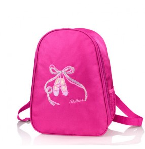 Fuchsia hot pink light pink shoes decor double shoulder girls kids children tutu ballet dance water proof canvas backpacks pointe bags 