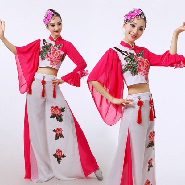 Traditional Ancient Chinese Female Costume Embroidered Flowers