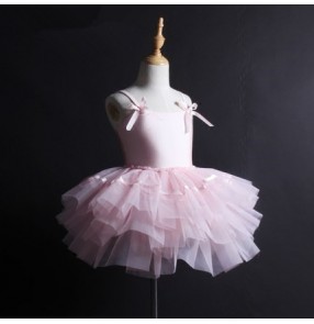 Girls pink sequined tutu leotard skirt ballet dress