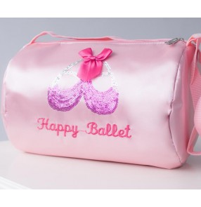 Pink water proof canvas princess girls kids children baby dance ballet tutu dance cross body duffle  bags 