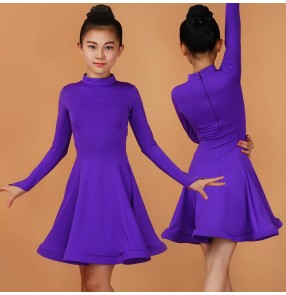 girls long sleeve purple dress