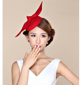 Womens Lady Vintage Fascinator 100% Wool Hair Pillbox Hat Bowknot Veil Felt Cocktail Party Wedding Socialite