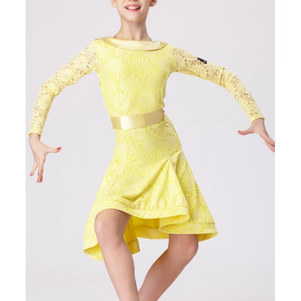 girls long sleeve yellow dress