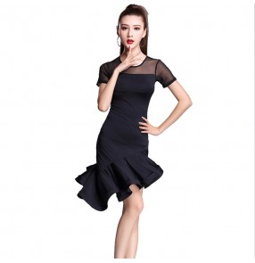 Black latin dance dress women tango dress salsa rumba modern dance costumes women latin dress dancing clothes Dancewear