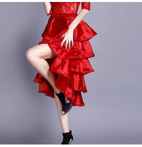 Black red Flamenco Skirt Belly Dance 360 Degree Circle Big Skirt Costume Spanish Dance bull dance triangle dance Wrap Skirt