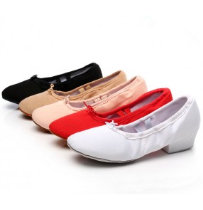 Black red white flesh khaki canvas colored low upper practice women's girls teacher jazz soft soles ballet dance shoes 