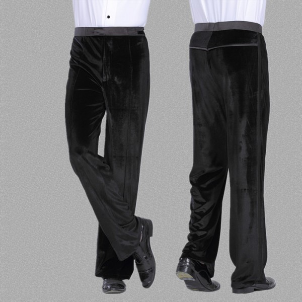 Men's Silk Velvet Pants Black | Baturina Homewear