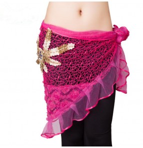 Black white fuchsia Belly dance costumes senior senior hand made beads tassel Belly dance belts for women belly dancing hip scarf