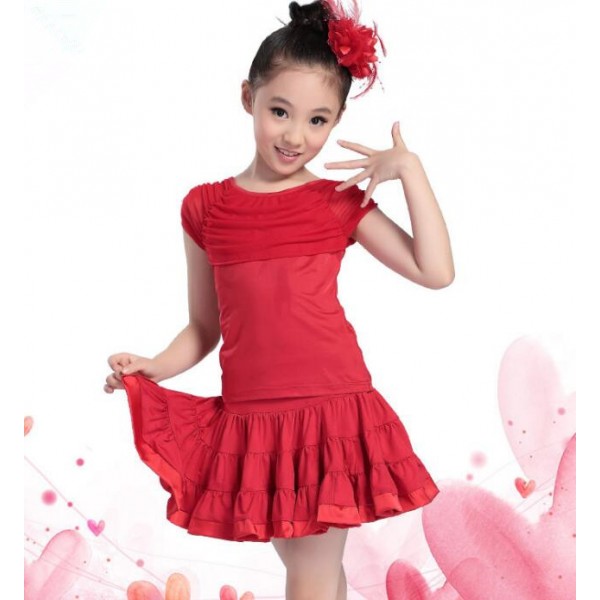 child Black and red Latin Dance Ballroom Girls Samba salsa dresses ...