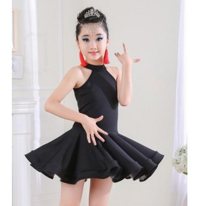 Girl backless Latin Dance Dress Children Ballroom Dance Dresses Kids Salsa Rumba Cha Cha Samba Tango Dress