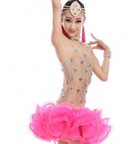 Girl Latin Dance Dress rumba samba Clothing Girls Salsa Dresses Girls Stage Wear Costumes kid's ballroom dressing