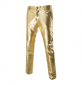 Gold silver black glitter Jazz Dance Costume Loose Women and Men  jazz singers dj  performance dance trousers pants