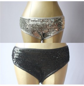 Gold silver black paillette sequins fashion women's female ladies hot dance singers dancers  triangle shorts 