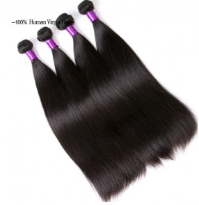  Hair Straight long Brazilian hair 100% Virgin Hair Human Hair Bundle 1 Piece Only Natural Black Color