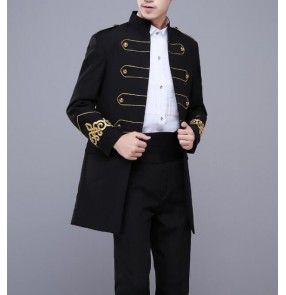  Hombres Black gold Blazer Concert Jacket Men Performance Costume Stage Wear Jacket Campera Hombre blazers