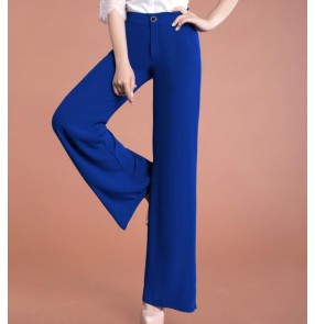 Korean Loose Wide Leg Pants Women Waist Casual Pants Large Swing Culottes Elastic Waist flare legs dance Trousers