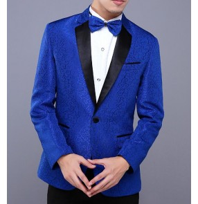 male costumes stage wear Red royal blue nightclub bar singer jazz dancing blazer suit show performance jacket