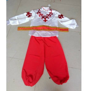 Red Boys European palace traditional russian costume chinese costumes for kids dance children girls national for boys china dress