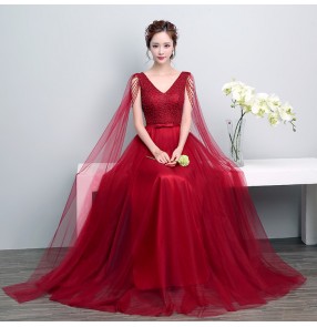  Robe De Soiree Fashion Evening Dress The Married Banquet Elegant Wine Red Lace Flower Long Party Prom Dresses