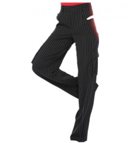 Striped black Ballroom Dance Pants Wide-Legged With Pocket Latin Dance Trousers Pants women Modern Dance Pants Dancewear