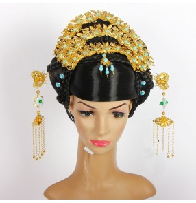 vintage long hair for women ancient chinese wig ancient women cosplay halloween princess queen  chinese ancient dynasty wig