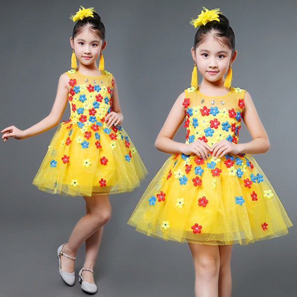 green and yellow dress