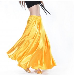 Wholesale Satin Belly Dance Skirt for Women Cheap Belly Dancing Costume Gypsy Skirts 