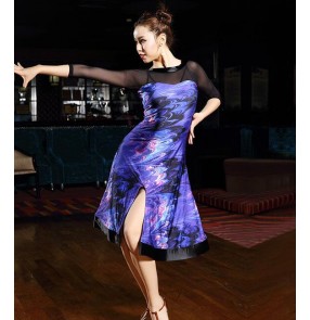 Women Black Latin Dance Dress Women Ballroom Dancing Dresses Latin Dance Costume  Tango Dress Samba Skirts