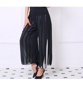 Women striped Latin Dance pants Ballroom Dancing Dresses Latin Costume Dance Latin Dresses Tango Dress Samba Trousers