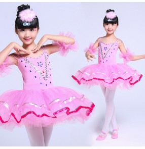 Yellow gold white patchwork girls kids children rehearsal performance ballet tutu pancake plate skirt ballet dresses