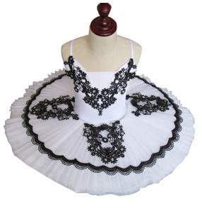 Black and white classical profe ssional pancake platter ballet dance womens tutu costume girl tutu ballet dress vestido de danza de ballet