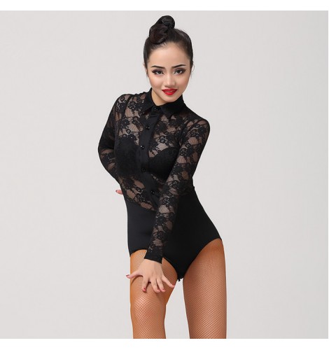 Black lace Dance Costumes For Kids Latin Dress Women s Ballroom