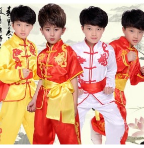 Children Boy Taekwondo Dobok Wushu Costume Kimono Judo clothing Chinese Kung Fu Suit Tai Chi Clothing Martial Art Uniform