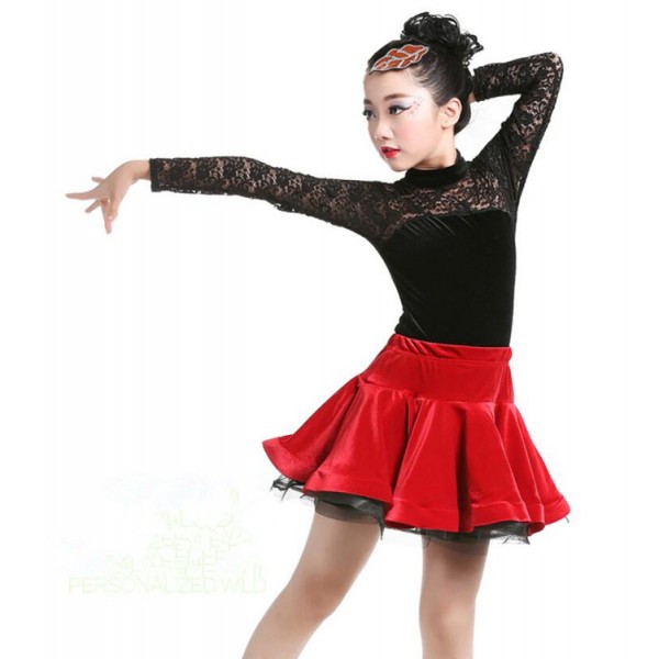 dark red dance costumes